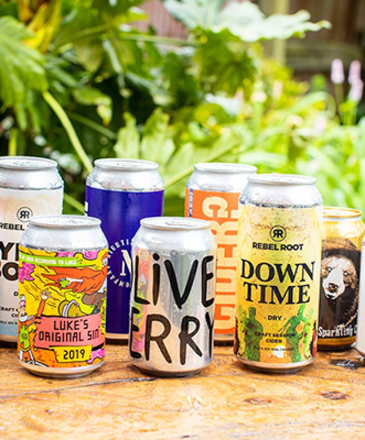 Photo of several cans from independent cider makers; ©2021, Bill Bradshaw Photography