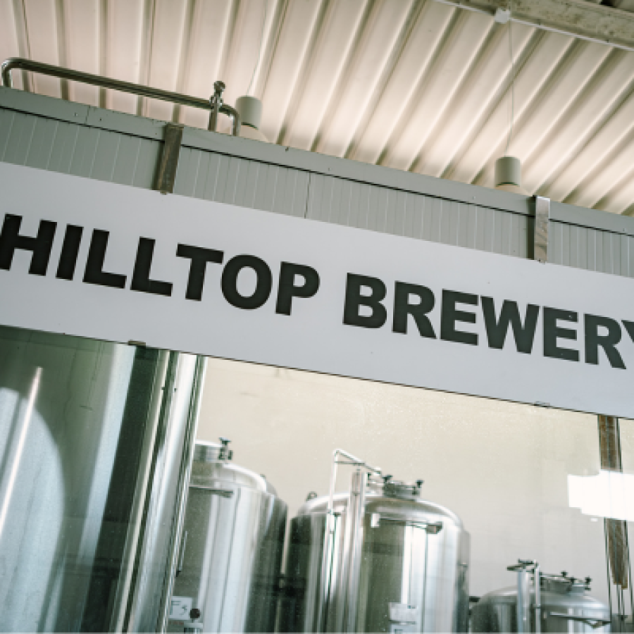 Hilltop Brewery sign in their brewery © Hilltop Brewery