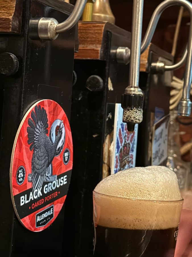 Close up of a pint of Allendale Oakewd Porter at the Ma Che Siete Venuti A Fà pub in Rome