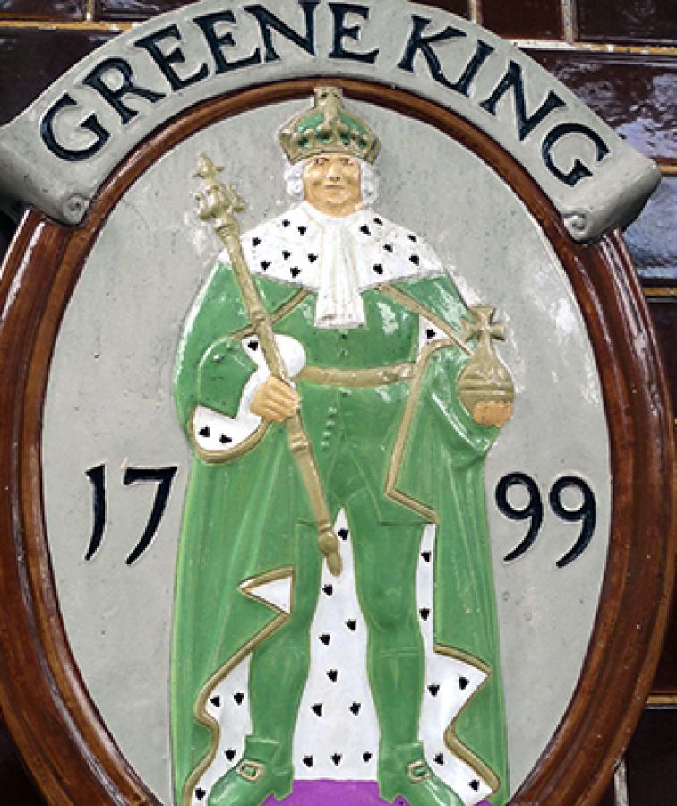 Photo of the Greene King logo; ©2009, Ewan Munro Photography @ Flickr
