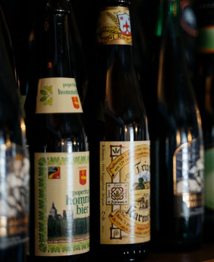 Photo of beer bottles on a shelf © Nicci Peet Photography