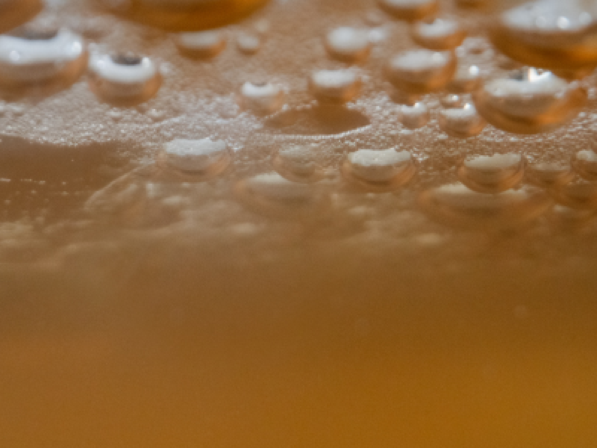 Macro shot of a fermenting drink © Tina Hsu