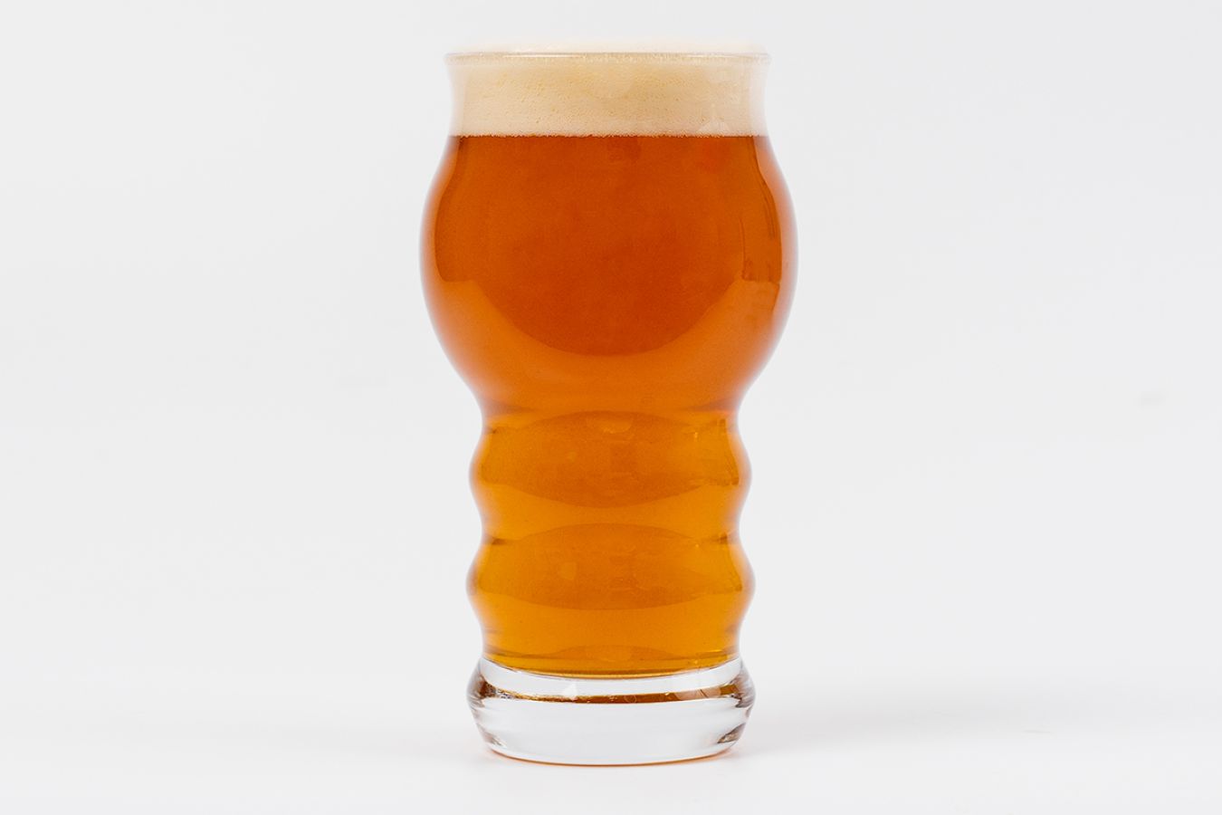 A photo of a pint of West Coast New World IPA - Drygate, Crossing the Rubicon, against a white background; ©2021, Nikki Peet Photography